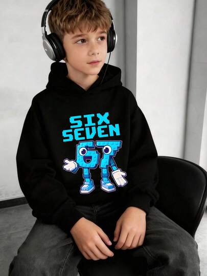 Tween Boy Grafiskt Tryck Termofodrad Pullover Sweatshirt, Varm & Bekväm För Höst/Vinter