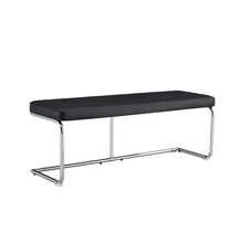 White And Black Leather Seat With Chrome Frame – 130 Cm For The Dining Room, Hallway And Living Room. - Black - View 4