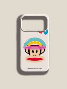 Paul Frank 官方授权液态硅胶手机壳，全包防震摄像头保护，卡通猴子气球图案，全新设计，兼容 13/14/15/16/17 Pro Max - 彩色 - 查看 2