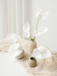 2pcs/8pcs Artificial Red Palm Flower Bouquet, Silk Filled Plants, Fake Green Stems, Suitable For DIY Wedding Bouquets, Tabletop Decor, Bridal Gifts, Home Decoration, Desktop Arrangement, Perfect For Valentine's Day, Graduation Ceremony, June Celebrations And Wedding Decorations. - Multicolor - View 1