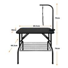 Dog Grooming Table, Pet Grooming Table, Clipping Table With Height-Adjustable Pole, 2 Straps And Scratch-Resistant Rubber Surface - 80x46x76cm - View 2