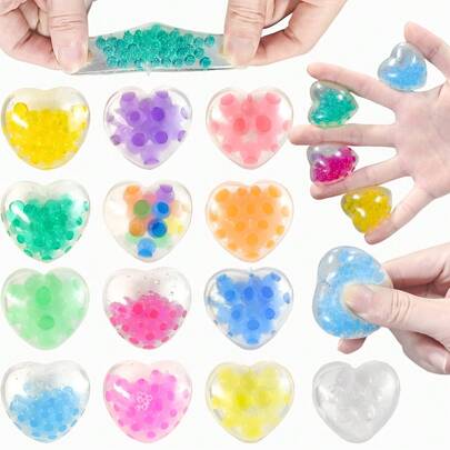 2/5/10/20/72 Pcs Mini Stress Balls, Colorful Squish Squeeze Balls Bulk , Heart Balls, Fidget Ball, Goodie Bag Stuffers Fidget Stress Relief Balls, Christmas Valentines Day Gift, Party Favors, Birthday Gift, Goodie Bag Stuffers , Random Styles And Colours