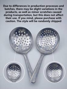 1 pieza Cuchara de servir grande de acero inoxidable, cucharón de sopa grande para el hogar, cuchara perforada redonda, adecuada para fiestas/bufés, apta para lavavajillas, accesorio de cocina, suministros para el hogar, vuelta al colegio - Multicolor - Ver 9