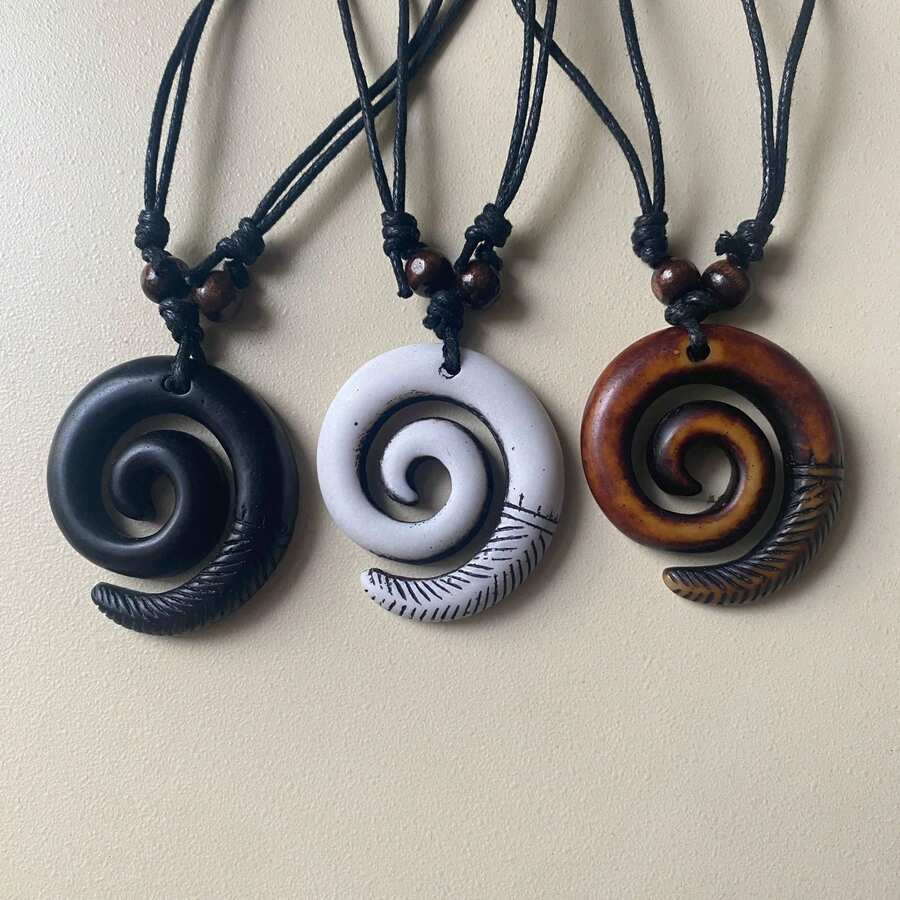 Necklace European And American Style Spiral Necklace Vintage Personality Necklace - 白色 - 查看 1