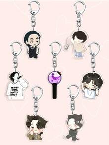 1/7件套可爱亚克力Kpop钥匙扣 GOLDEN专辑 Agust Days,D-DAY包包挂饰 汽车配件 背包粉丝必备 - 彩色 - 查看 1