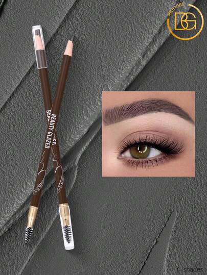 beauty glazed قلم حواجب مقاوم للماء، ذو تأثير مكياج طويل الأمد، يخلق شكل حاجب مثالي، تشكيل دقيق احترافي، قلم حواجب عام
