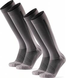 DANISH ENDURANCE Calcetines De Compresión Para Circulación, Calcetines Running, Para Hombre Y Mujer, 1 o 2 pack - 2x Gris/Negro - Ver 1