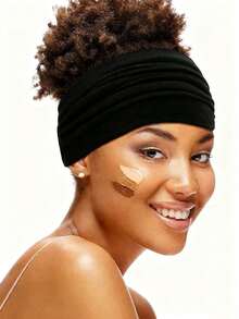 Diadema de mujer estilo bohemio con estampado de leopardo antideslizante, suave y cómoda, de unicolor, adecuada para yoga, deportes, correr y uso diario. Diadema duradera con diseño de nudo, entrega de color/estilo aleatorio. Accesorios para el cabello de moda para el invierno - Negro - Ver 3