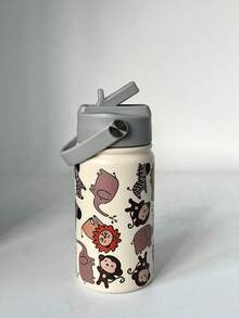 1 pieza Botella de agua aislada de acero inoxidable de 350ml, con diseño lindo, apta para bebidas calientes y frías, taza de viaje portátil para café, jugo, leche, regalo, fiesta, cumpleaños, San Valentín, Navidad, vuelta al colegio, regalo ideal para familia y amigos - Multicolor - Ver 11