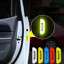 4pcs Open Door Reflective Stickers, Safety Warning Reflective Film, Car Door Anti-Collision Strips, Anti-Scratch Decorative Stickers - one-size - View 1