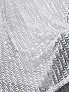 1件田园风叶子提花薄纱窗帘，现代简约窗帘 - 白色 - 查看 4