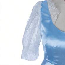 Daphne Dress Women's Regency Dress Floral Empire Waist Gown - 藍色 - 查看 8