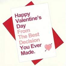 1pc Funny Valentine's Day Card For Husband Or Boyfriend, The Best Decision You've Ever Made, Sarcastic Valentine's Day Card, Small Business Supplies, Thank You Card, Birthday Gift, Unusual Item - Multicolor - View 7