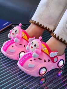 [Summer Baby Essentials] Children's Hole Shoes Summer Boys And Girls Indoor Bathroom Shower [Soft Sole Resistant] Cartoon One-Shoe Two-Wear Sandal Slippers [2025 New Model] Middle And Large Children's Sandal Slippers Outdoor Sports Travel Vacation Street Fashion Baby Sandal Slippers - 粉色 - 查看 8