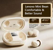 Lenovo EA289 True Wireless Bluetooth Earbuds: Cherry Blossom White Bean-Shaped In-Ear Design, Sleep Noise Cancellation, Pressure-Free Design For Side Sleeping, Ultra-Long Battery Life, Compatible With Apple And Huawei, Universal For Music And Relaxation. - Moon Rock White - View 1