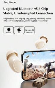 Lenovo EA289 True Wireless Bluetooth Earbuds: Cherry Blossom White Bean-Shaped In-Ear Design, Sleep Noise Cancellation, Pressure-Free Design For Side Sleeping, Ultra-Long Battery Life, Compatible With Apple And Huawei, Universal For Music And Relaxation. - Moon Rock White - View 7