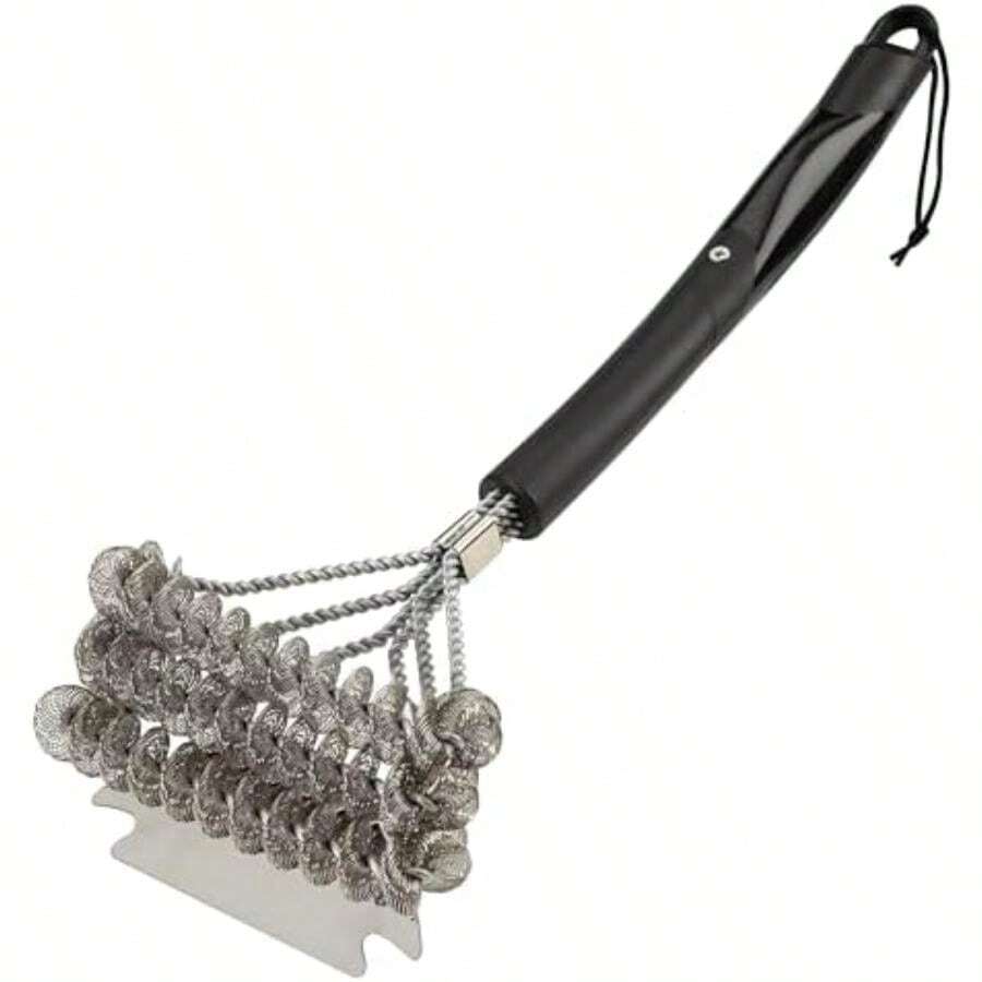 Cuisinart - cepillo para polvo de triple bobina, cepillo para polvo de parrilla de acero inoxidable de 17 pulgadas con raspador ancho para todas las rejillas, accesorio de parrilla sin cerdas para una(default) - Multicolor - Ver 1