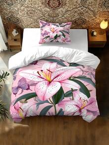 2/3pcs Artistic Floral Pattern Digital Modern Print Bedding Set, 1*Duvet Cover + 1/2 Pillowcase (Excluding Comforter And Pillow Insert) - Multicolor - View 3