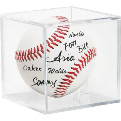 THJOPOKEEL Vitrina de Béisbol, Vitrina de Béisbol, Soporte de Béisbol de Cubo, Caja de Béisbol de Acrílico, Caja Transparente de Pelota de Tenis para Almacenamiento de Recuerdos, Protección (1)