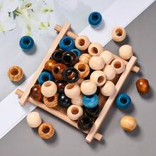 50 hạt gỗ tự nhiên cỡ lớn 16x20mm - Màu nâu đậm, đen, xanh dương, be, xanh ngọc - Hạt tròn dùng làm hạt đệm, đã được khoan sẵn lỗ, thích hợp để tự làm đồ trang sức, đan lát, làm vòng cổ, vòng tay, vòng hoa. - hạt gỗ - Xem 8