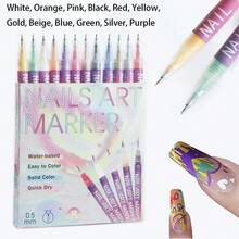 12/24pcs Fine Tip Nail Art Markers, 12/24 Colors Nail Art Pen Set, 0.5mm Tip Marker Pens. Doodle Pens Suitable For Abstract Lines, Floral Patterns, Vibrant Colors - DIY Nail Art Tools, Professional Nail Art Supplies, Smooth Application, Suitable For Home Manicure And Nail Salons, Perfect Gift For Women