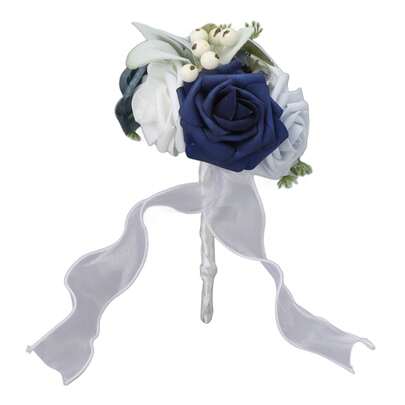 Elegant Handmade Bridal Bouquet: Vibrant Floral Arrangement For Bridesmaids, Parties, Offices, Shops And Gardens (25 X 14 Cm/9.84 X 5.51 Inches)