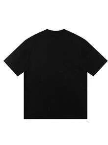 1PC 100% Cotton Tattoos Are Stupid Slogan Graphic Print Women's Crewneck Tshirt,. - Black - View 2