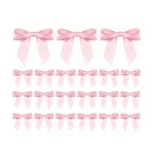 100pcs Mini Satin Twist Bow Knots, Pink, Pre-Made Gift Packaging Bows, Suitable For Candy, Crafts, Weddings, Parties - Multicolor - View 1