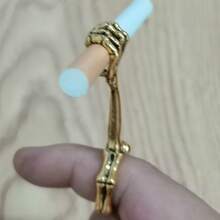 Hand Bone Smoking Ring Personality Ring Cigarette Holder Thick Cigarette Holder Skull Cigarette Clip - White K - View 6