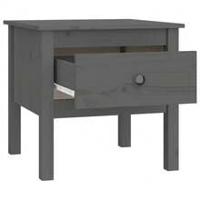 Side Table Grey 50x50x49 Cm Solid Wood Pine - Grey - View 8