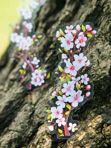 20张复古大号防水透明PET贴纸，树枝树叶主题，剪贴簿装饰，贴花 - 淺粉色 - 查看 12