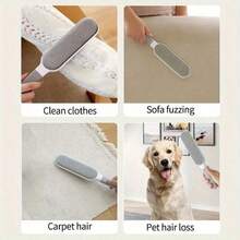 1pc Reusable Dust Brush, Double-Sided Pet Hair Remover, Manual Static Brush, Suitable For Cat Hair, Clothes, Sofa, Furniture, Etc. - Multicolor - View 5