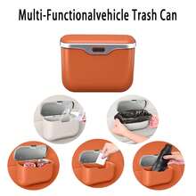 Multifunctional Car Trash Can, ABS Material Won't Deform, Fits 99% Of Vehicles, Dry & Wet Use, Space-Saving, No Damage Installation, Self-Organizing, Travel Essential, Minimalist Garbage Can, Modern Car Decor, Sturdy Car Storage Container, Portable Trash Holder, For Car Owners, Home & Auto Organizer - Multicolor - View 8