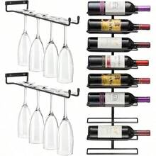 Wine Rack & Wine Glass Rack - Wine Rack + 2 Glass Holders - View 1