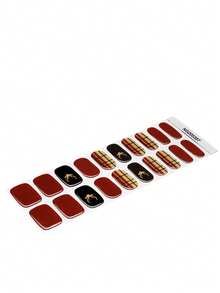 1 Box 20pcs Natural, Long-Lasting, Classic Red Deer Design UV Gel Nail Stickers, Easy To Apply And Remove