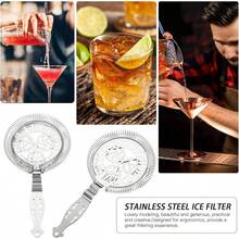 DOITOOL Colador de Cócteles de Acero Inoxidable para Bartender Colador de Hielo Malla Fina y Asa Ergonómica Filtro para Cocteleras y Barras de Bar 1 Unidad - 1 - Ver 8