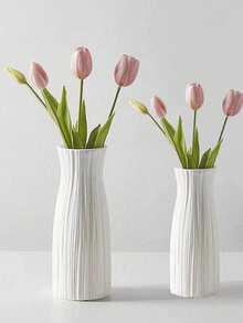 1 pieza Jarrón de plástico indestructible de diseño creativo para bodas, fiestas, festivales, decoración del hogar, jarrones de rosquilla, arreglos florales, decoración de mesa de comedor, adecuado para bodas, hoteles, restaurantes, fiestas - Multicolor - Ver 1