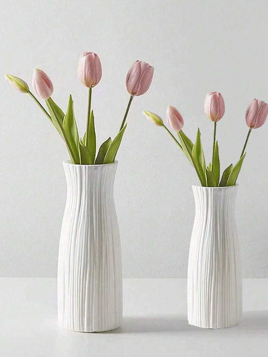 1 pieza Jarrón de plástico indestructible de diseño creativo para bodas, fiestas, festivales, decoración del hogar, jarrones de rosquilla, arreglos florales, decoración de mesa de comedor, adecuado para bodas, hoteles, restaurantes, fiestas - Multicolor - Ver 1