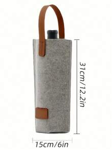 Felt Wine Bottle Tote Bags - Single-Bottle Gift-Ready Felt Wine Gift Bags With Faux-Leather Handles & Reinforced Flat Bottom; Portable, Foldable Gray Champagne & Wine Carrier, Elegant Reusable Gift Box Packaging; Thick Felt, Tear-Resistant, Soft Touch, Protective Bottle Holder For Weddings, Birthdays, Bridesmaids, - Multicolor - View 10
