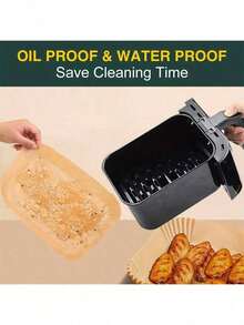 100pcs, Disposable Air Fryer Liners Paper , Rectangular Paper Air Fryer Liner Pots, Paper Basket Bowls, Baking Trays, Oven Accessories, Baking Tools, Kitchen Gadgets, Kitchen Accessories - 棕色 - 查看 6