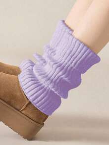 1/3/5/10/20/30 Pairs Of Women's Leg Warmer, White Knitted Warm Calf Socks, Suitable For Autumn And Winter. Women's Slouch Socks, Warm, Prevent Air Leakage At The Cuffs, Chunky Knit Detail Soft Warm Keeping & Fashionable Layering Function Autumn And Winter, Warm And Comfortable,White Leg Warmers Leg Warmers - Multicolor - View 26