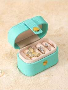 1pc Mini Portable Travel Minimalist Leather Jewelry Storage Box, Jewelry Box For Rings, Necklaces, Earrings, Gifts, Suitable For Valentine's Day, Christmas Decoration, Bedroom Decor, Room Decor, Christmas Gift, Christmas Decoration, Home Christmas Decor - Nhiều màu - Xem 7