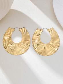 1对朋克风夸张性感时尚百搭女士耳环 - 金黃色 - 查看 3