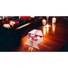 YQQ fairyflores Caja de Flores con Peonías Rosas y Claveles - Regalo Ideal para Bodas y Celebraciones Día de San Valentín Día de la Madre Día del Maestro Cumpleaños y Aniversarios Rosas5735 - Rosa - Ver 4
