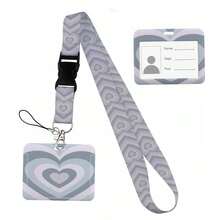 Heart Shape Print Keychain Ribbon Lanyards For Keys ID Card Collectors Phone Straps Rope Students Badge Holder New - Multicolor - View 16