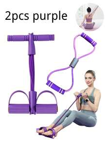 4-Tube Resistance Bands With Foot Pedal, 8-Shaped Fitness Resistance Bands With Handles For Abdominal/Waist/Arm/Leg Exercises, Multi-Functional Foot Pedal Power Booster, Yoga Fitness Equipment, Weight Loss Training, Resistance Band Fitness Accessories, Workout, Gym, Home Exercise, Stretch Fitness, Resistance Bands, Perfect Gift For Loved Ones On Halloween And Christmas - Multicolor - View 16