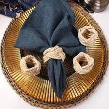 Anéis de guardanapo, jogos americanos e prendedores de guardanapo feitos à mão. Ideais para restaurantes, hotéis e decoração de casa. - Multicolorido - Ver 5