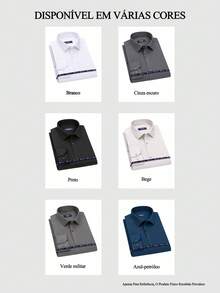 Men's Slim Fit Dress Shirt, Wrinkle-Free, Elastane Knit | Breathable Plaid Shirt | Elegant Slim Fit And High-Quality Fabric | Soft And Breathable | Imported Product - 軍綠色 - 查看 5