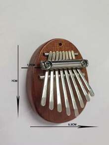 8-Note Wooden Mini Thumb Piano, 5-Finger Portable Thumb Piano Pendant, Beginner Finger Piano, Wooden Craft - Multicolor - View 6