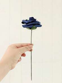 1/5/9 pezzi profumo di rose in schiuma blu reale con steli e foglie - Fiori artificiali eleganti per decorazioni da matrimonio, casa e hotel, occasioni festive come Natale, Pasqua, San Valentino, Ringraziamento e Laurea - Blu reale - Visualizzare 6